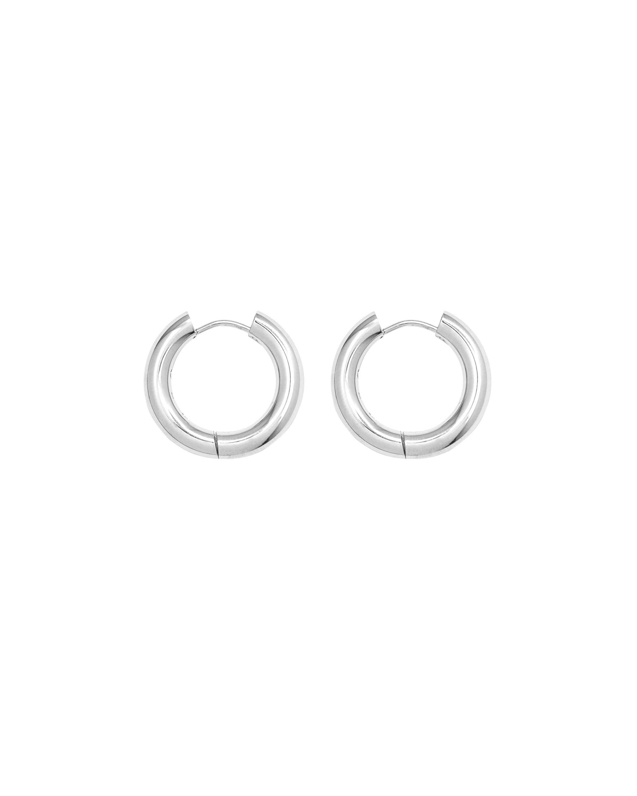 RECOVERY 基本4MM大圈形耳環 (亮銀)