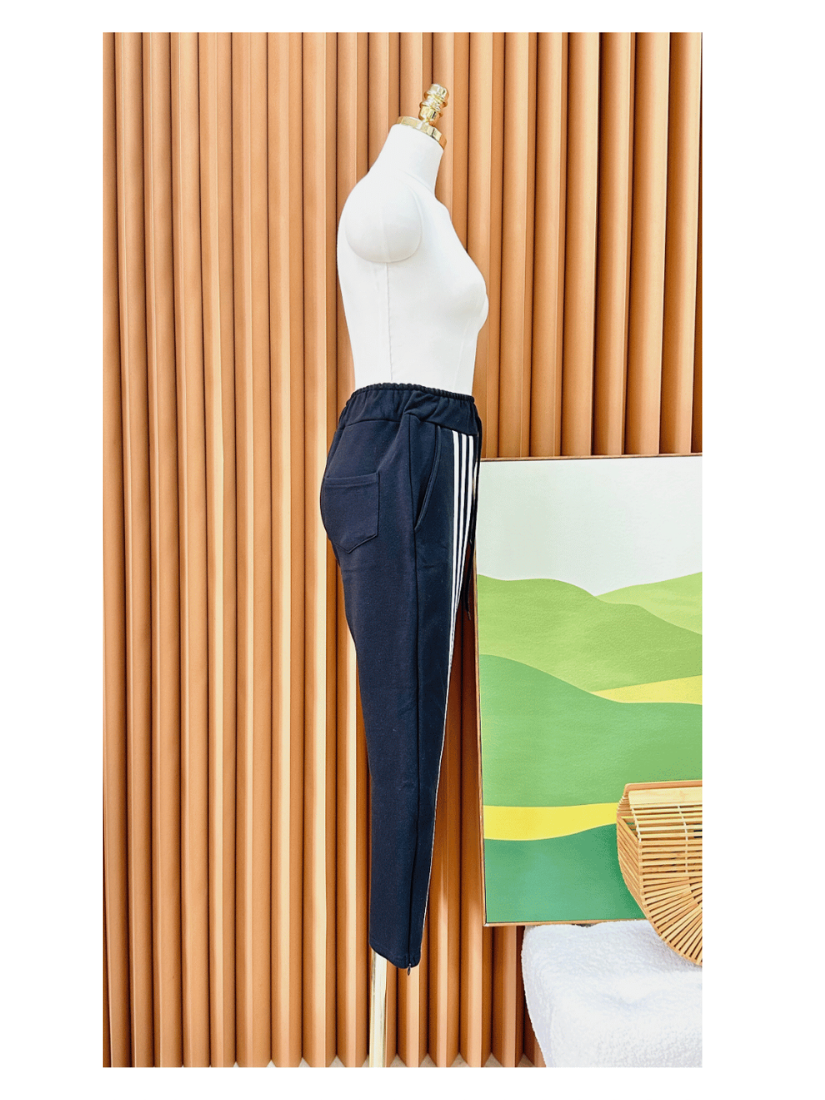 [現貨]三線棉褲(黑色)