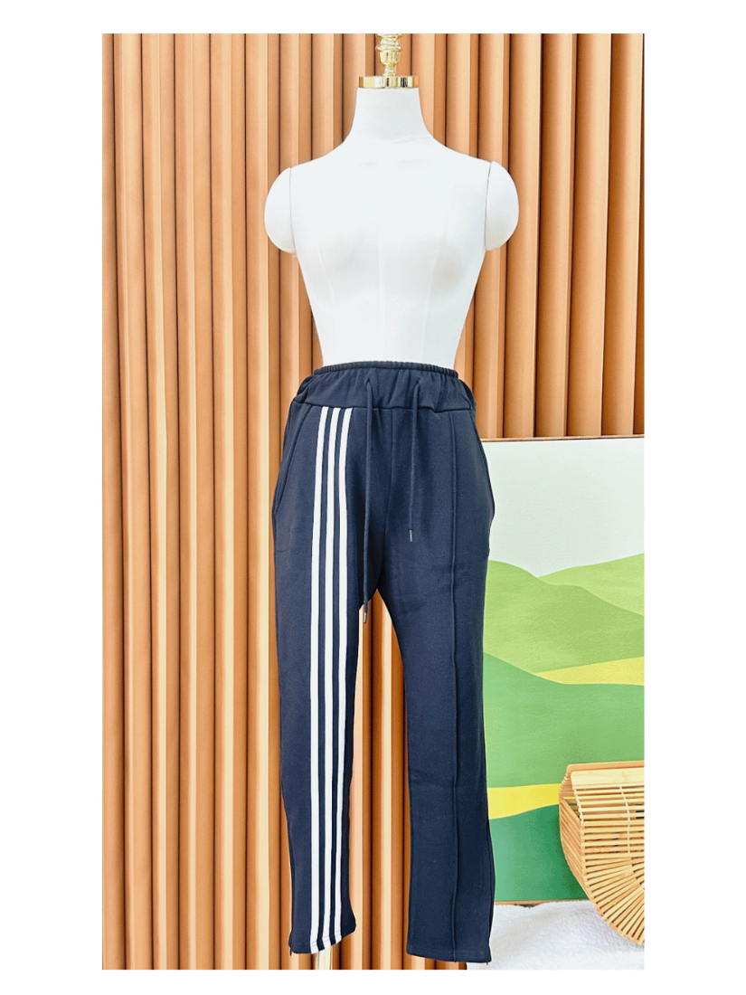 [現貨]三線棉褲(黑色)