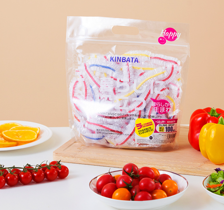(100 pieces) disposable plastic wrap cover Plastic bag with elastic bowl cover 