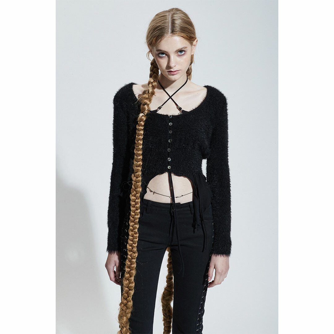 PAIN OR PLEASURE RABITA FUR CARDIGAN Black pain-or-pleasure-rabita-fur-cardigan-black