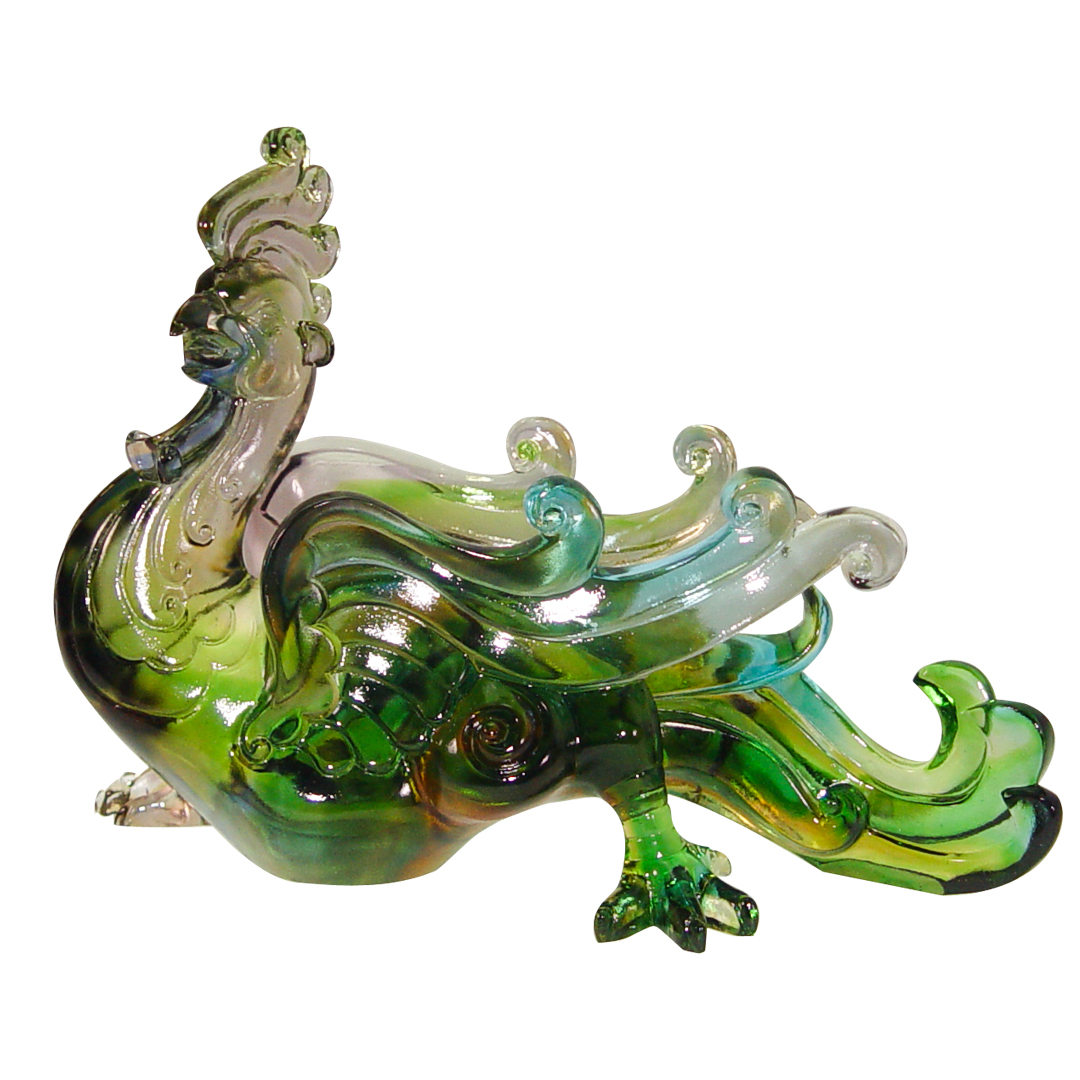 有鳳來儀琉璃擺飾｜東方祥瑞之姿 現代藝術融合之美