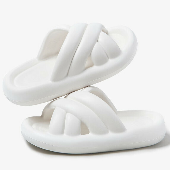 New cross-strap thick-soled sandals for women (white [size 40_45] (contact customer service after placing the order to confirm the delivery size)