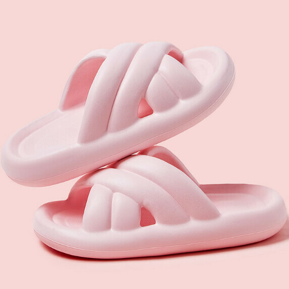 New cross-strap thick-soled sandals for women (pink [size 40_45] (contact customer service after placing the order to confirm the delivery size)