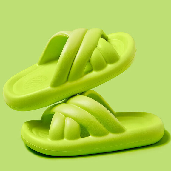 New cross-strap thick-soled sandals for women (green [size 40_45] (contact customer service after placing the order to confirm the delivery size)