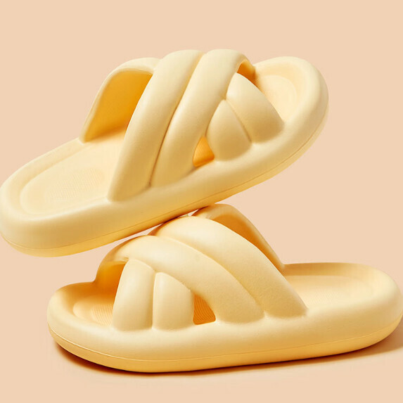 New cross-strap thick-soled sandals for women (yellow [size 40_45] (contact customer service after placing the order to confirm the delivery size)