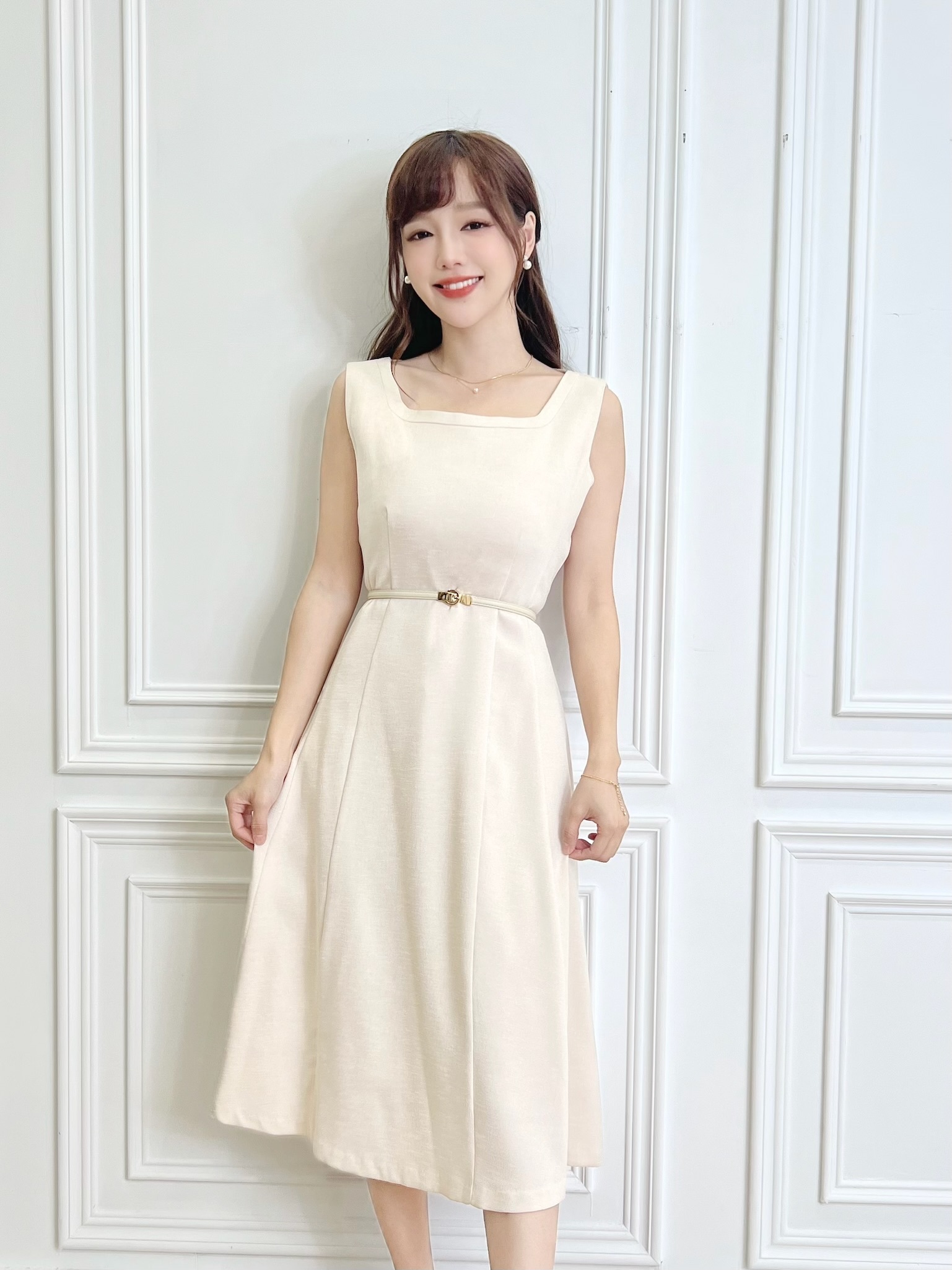 優雅方領織紋傘洋