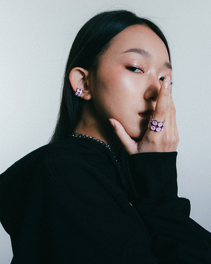 RECOVERY×＠angustattoo 無限笑臉笑臉耳扣 (綠)-單支販售