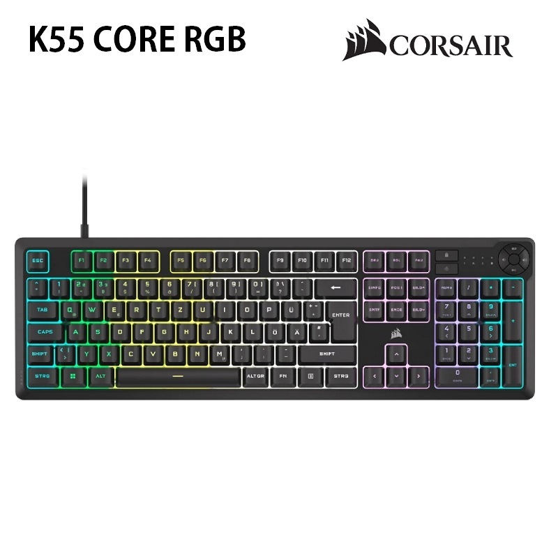 米特3C數位–CORSAIR 海盜船 K55 CORE RGB 有線電競鍵盤/CH-9226C65-TW