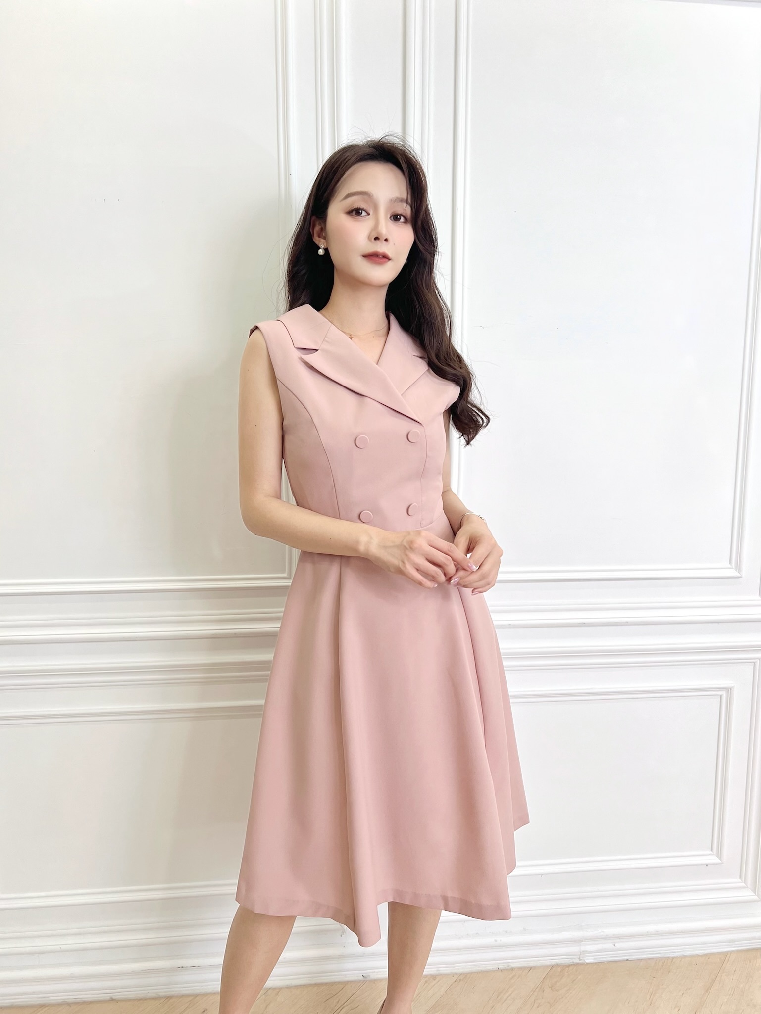 大翻領雙排釦傘洋