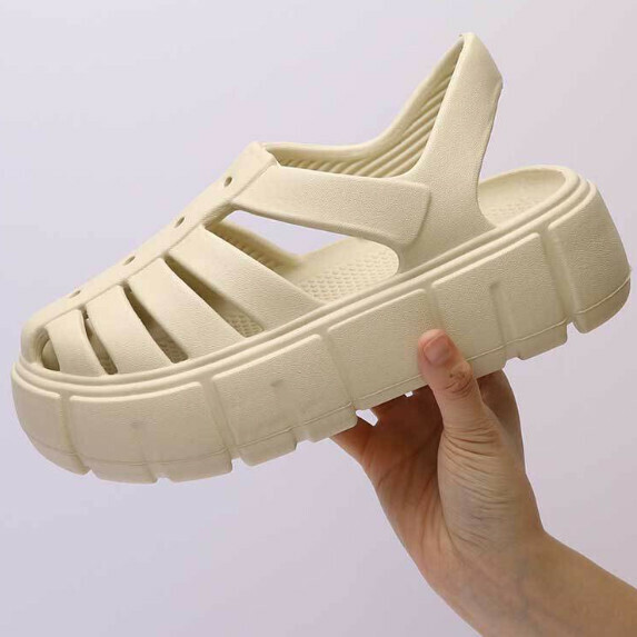 New thick-soled hole-in-the-wall sandals for women (white [size 35_40] (contact customer service after placing the order to confirm the delivery size)