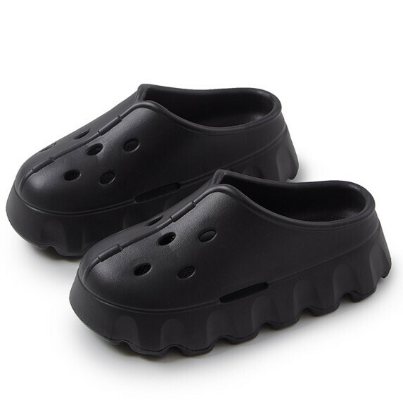 New Baotou Croc Shoes for Women (Black [36_41 Size] (contact customer service after placing the order to confirm the delivery size)