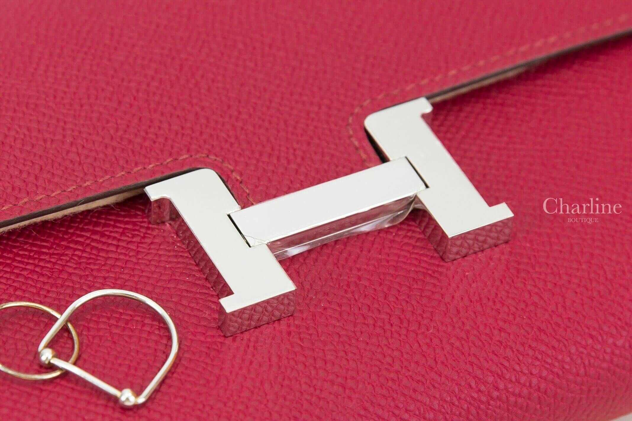 Hermès Constance Long To Go Wallet B5 Rubis Epsom 寶石紅銀釦肩背包
