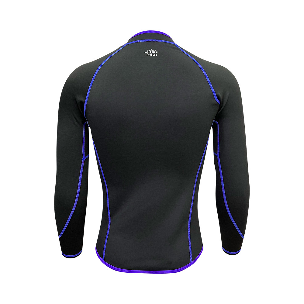 1.2mm 中性短纖抓毛游泳保暖夾克 - 黑/紫