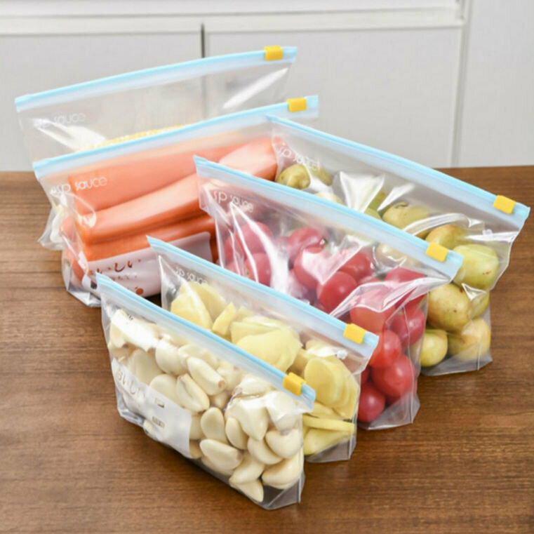 Japanese-style food sealing bag, extractable fresh-keeping bag, food storage bag【Large 1 box of 10 pieces】
