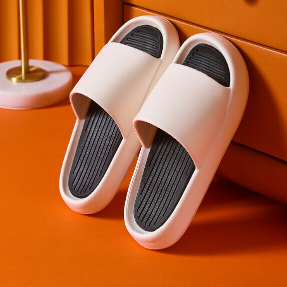 New thick-soled home non-slip slippers for women (white [size 36_45] (contact customer service after placing the order to confirm the delivery size)
