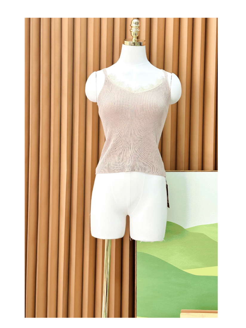 [現貨] 夏日風格蕾絲背心 [ 米膚色 ]