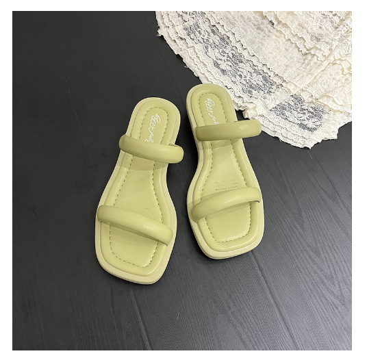 New Roman thick heel sandals (green size 35-40) (contact customer service after placing order to confirm delivery size)