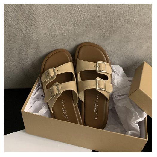 New belt buckle slippers (khaki size 35-40) (contact customer service after placing order to confirm delivery size)