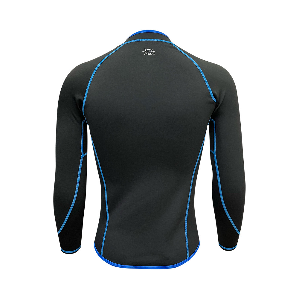 1.2mm 中性短纖抓毛游泳保暖夾克 - 黑/藍