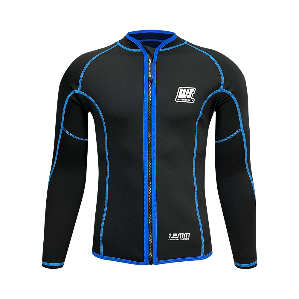 1.2mm 中性短纖抓毛游泳保暖夾克 - 黑/藍