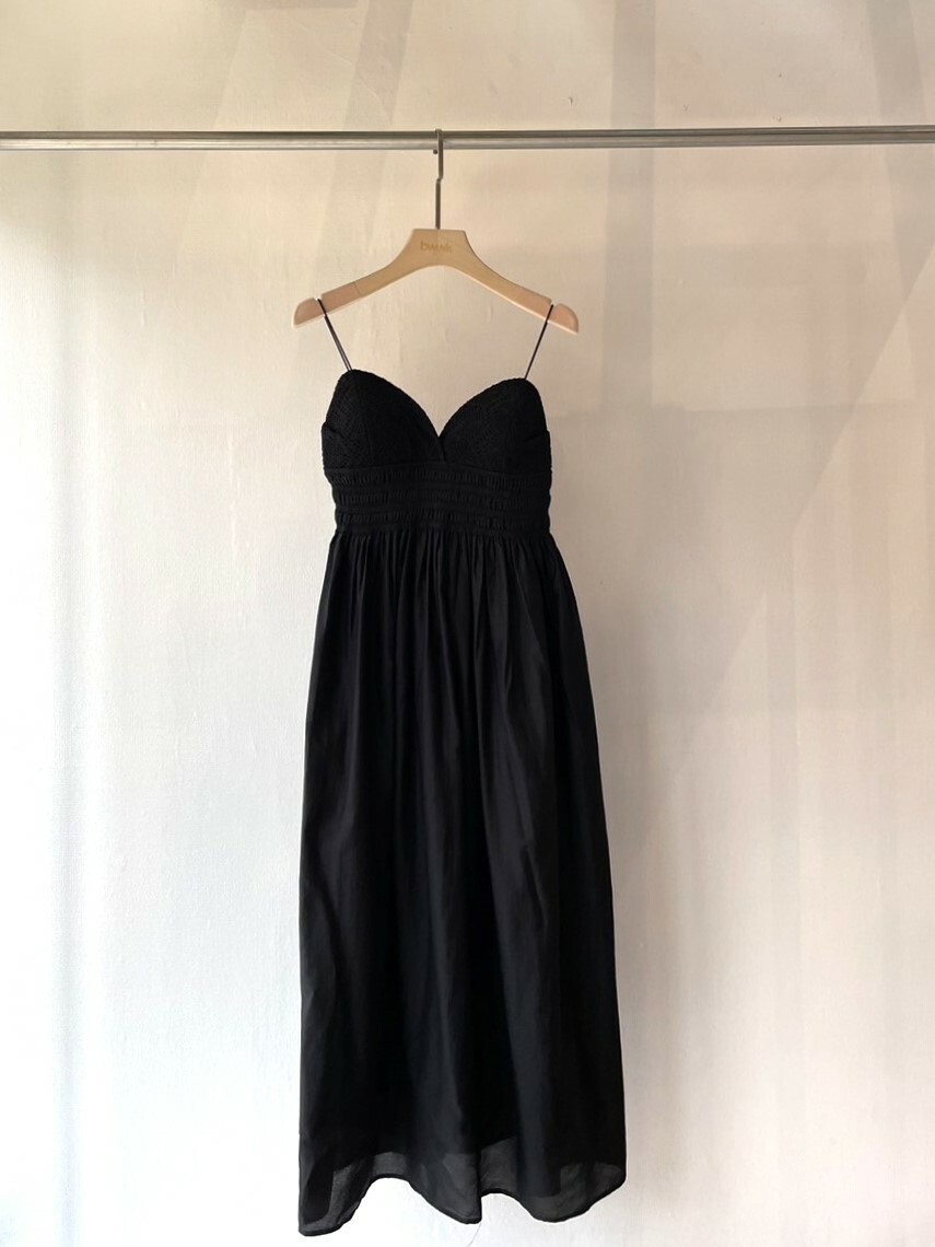 黑 女神編織縮腰洋裝