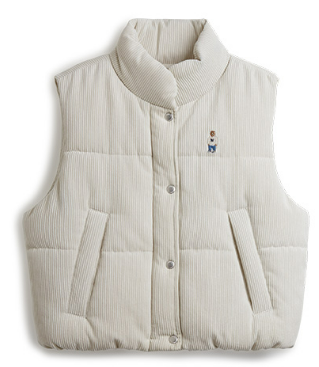 [K] WHO.A.U WOMEN'S STEVE CROP CORDUROY VEST, IVORY, WHVWD4T07F-39-IVORY (KWAU1139)