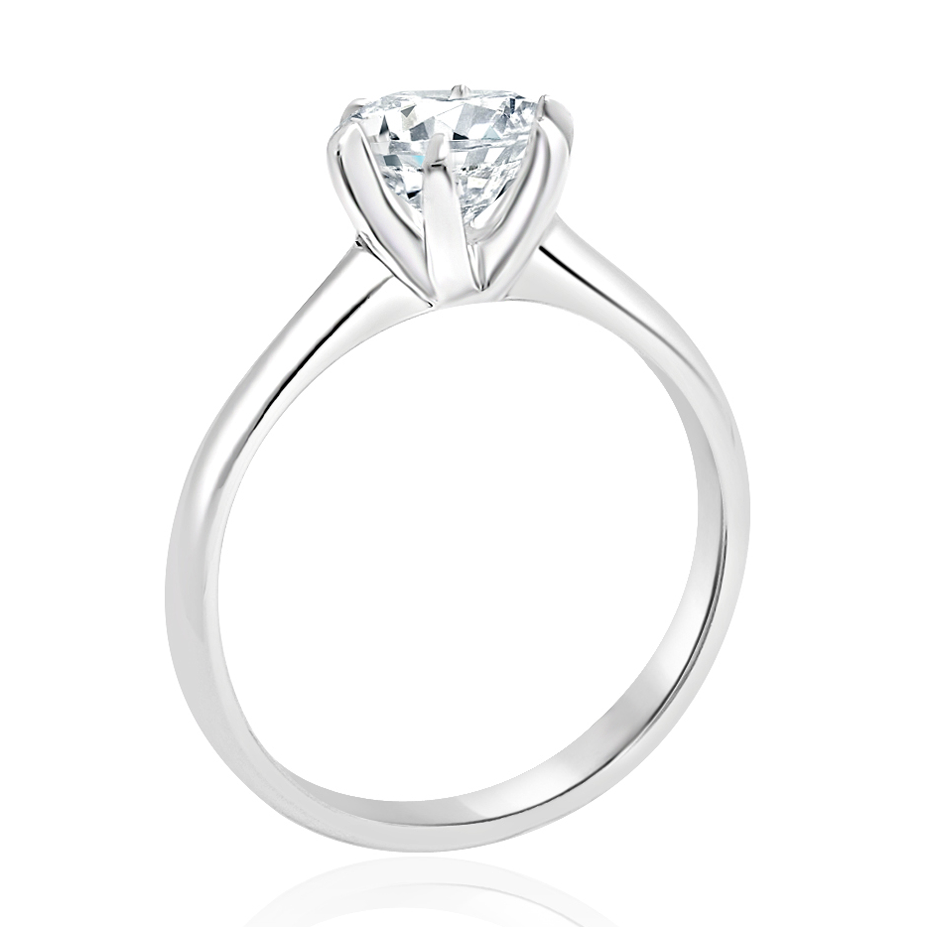 18K白金六爪戒指托 (RS03H6051)