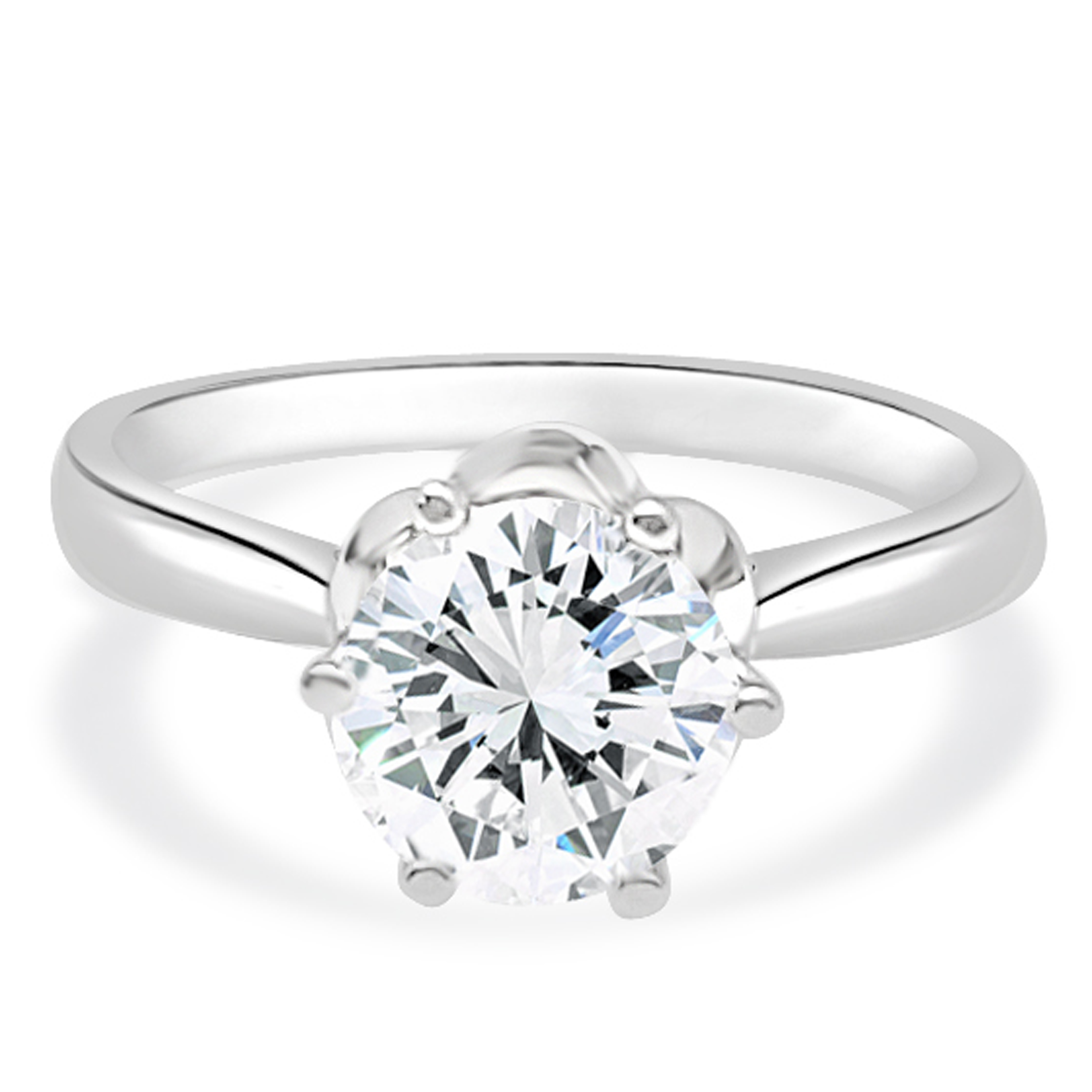 18K白金六爪戒指托 (RS03H6053)