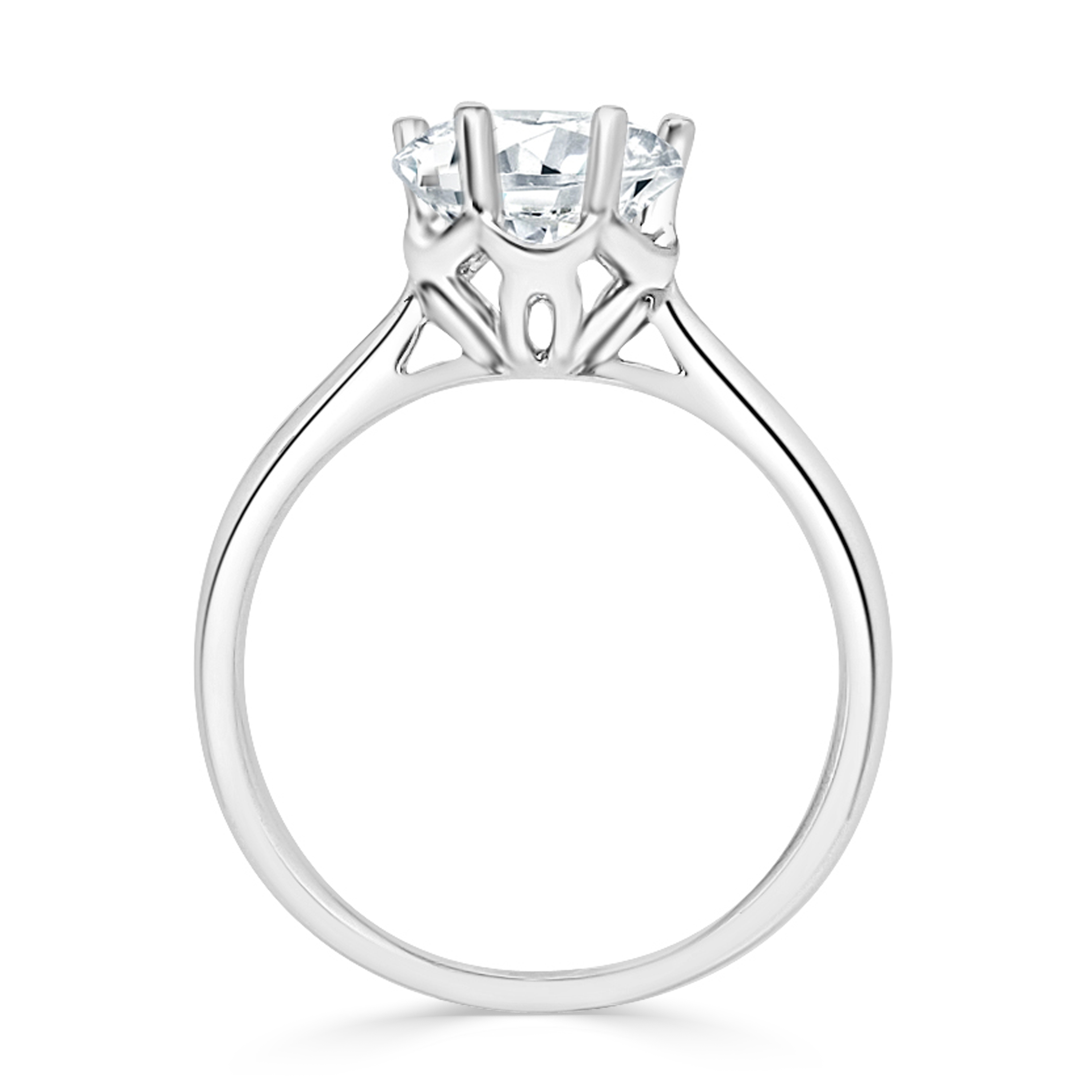 18K白金六爪戒指托 (RS03H6053)