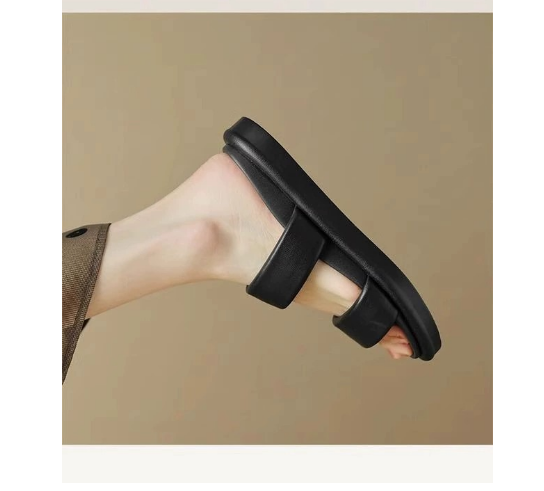 New thick-soled casual Roman slippers (black size 35-40) (contact customer service after placing an order to confirm the delivery size)