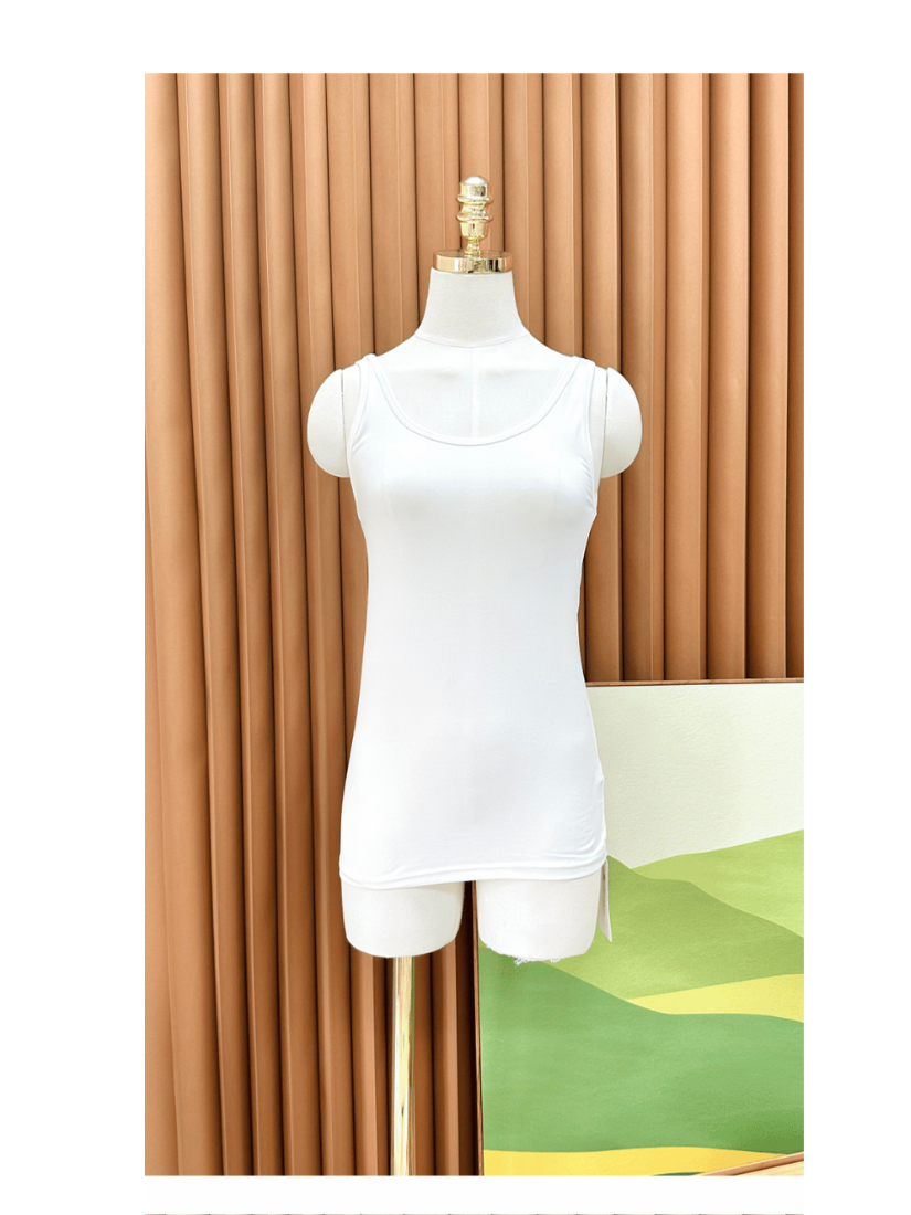 [現貨] 舒棉U領背心(白色)