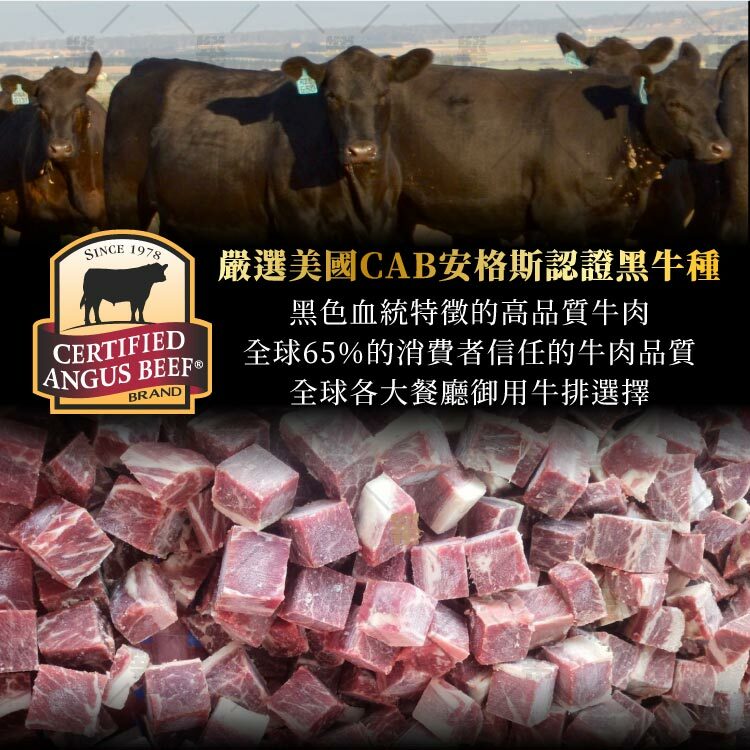 嚴選全球餐廳愛用美國CAB安格斯認證黑牛