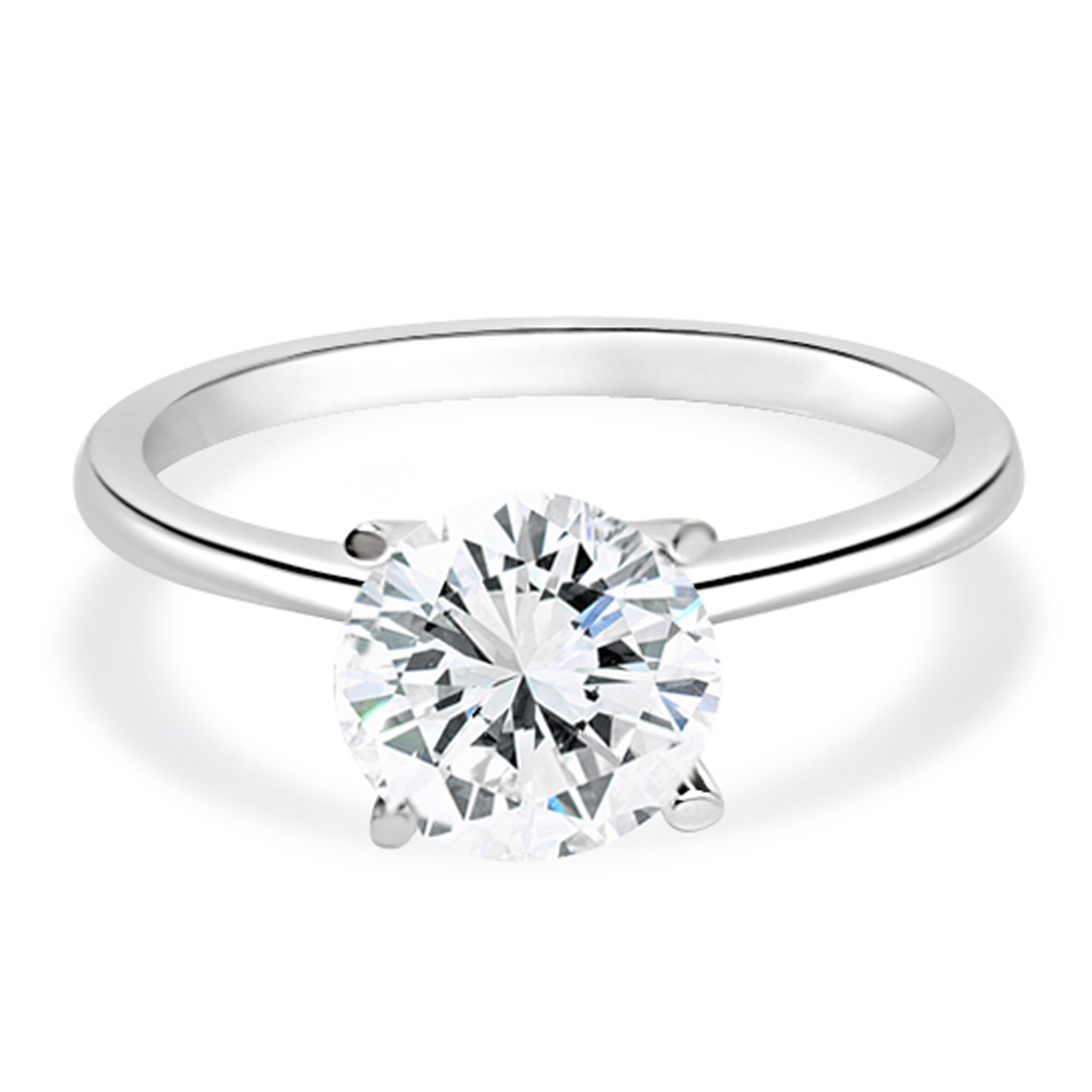 18K白金四爪日字戒指托 (RS03H4024T)