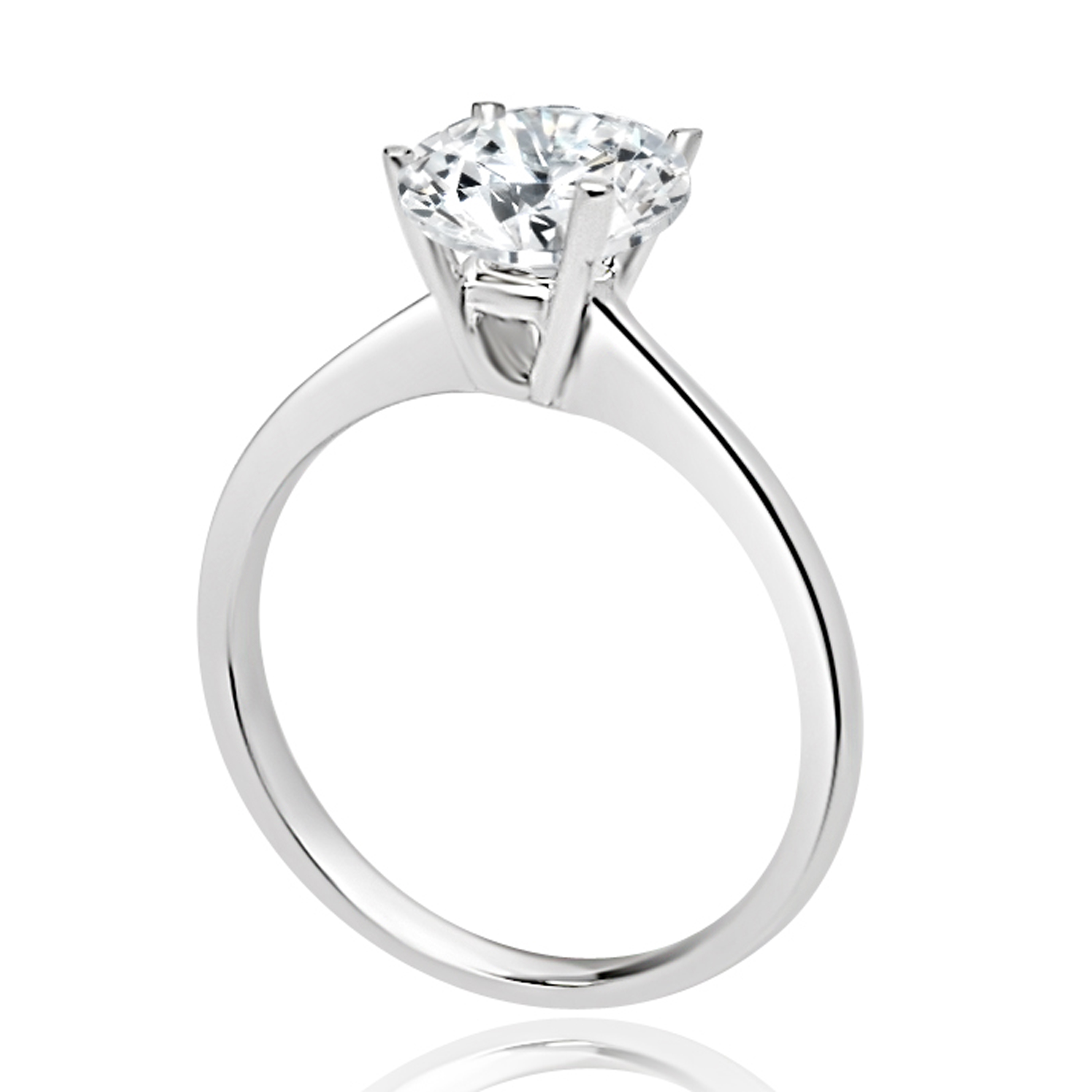 18K白金四爪日字戒指托 (RS03H4024T)