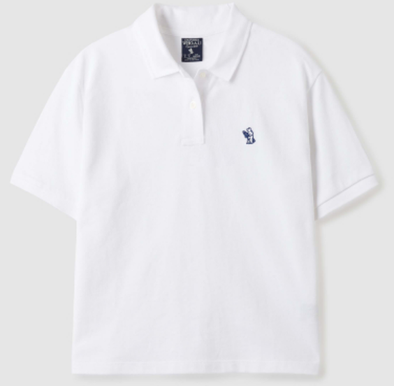 [K] WHO.A.U SURF BEAR BASIC COLLAR T-SHIRT, IVORY, WHHAE2591F-39-IVORY (KWAU1154)