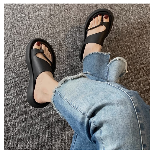 New thick-soled slippers (black size 35-39) (contact customer service after placing order to confirm delivery size)