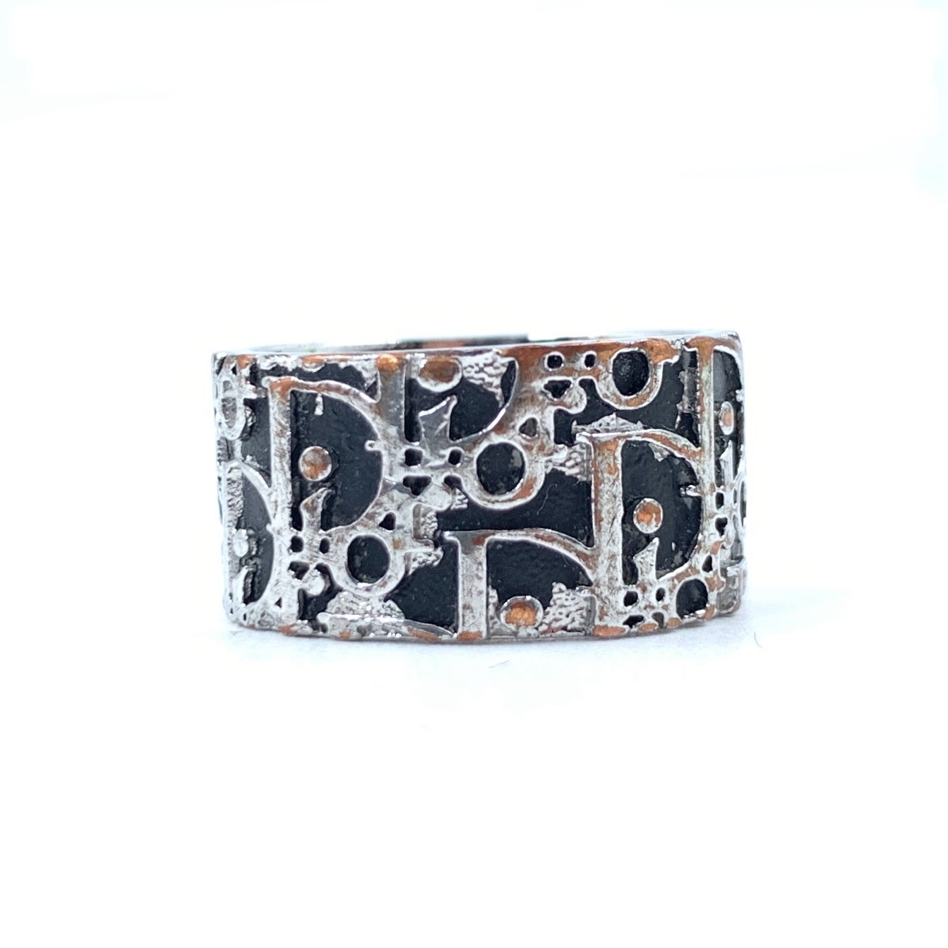 USED】CHRISTIAN DIOR TROTTER PATTERN RING E16253