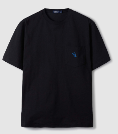 [K] WHO.A.U SURFING BEAR POCKET TSHIRT, BLACK, WHRAE2522U-19-BLACK (KWAU1156)