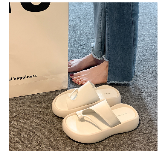 New thick-soled slippers (white size 35-39) (contact customer service after placing order to confirm delivery size)