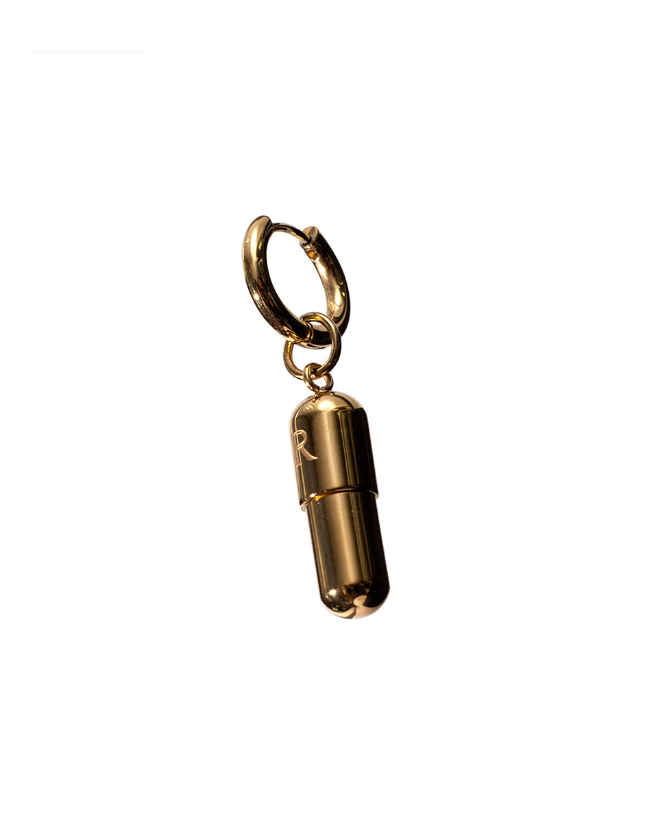 RECOVERY REUSE 膠囊殼耳環 (亮金色)-單支販售