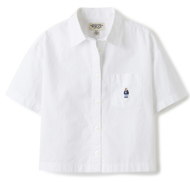 [K] WHO.A.U STEVE CROP SHORT SLEEVE SHIRT, IVORY, WHYWE2513F-39-IVORY (KWAU1163)