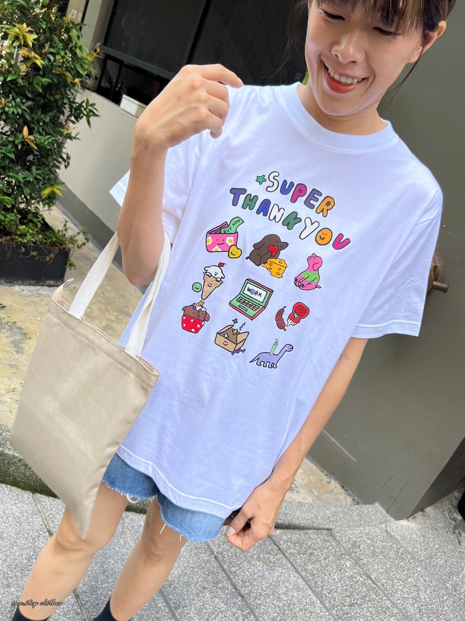 泰國彩色thankyou俏皮圖案T