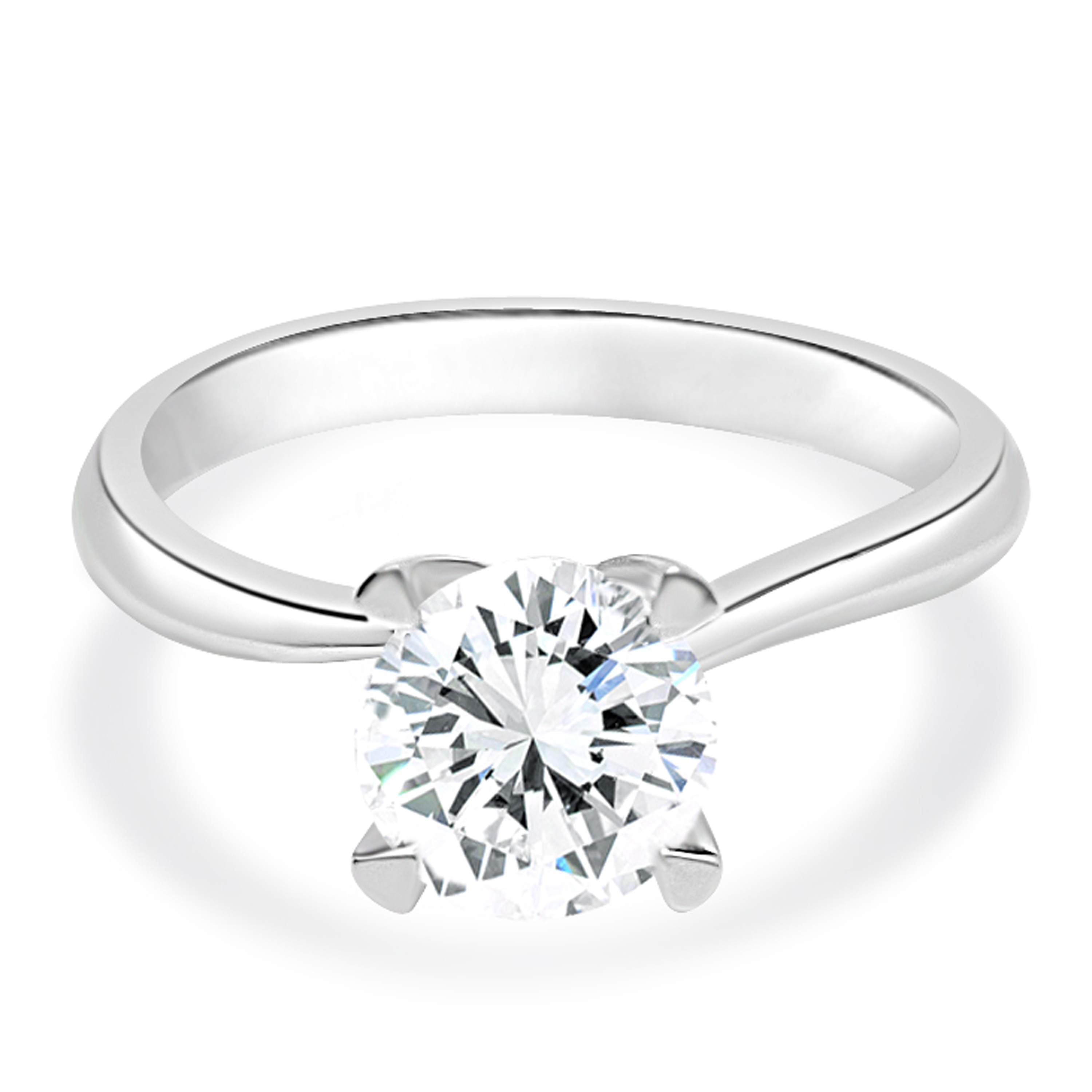 18K白金四爪日字扭臀戒指托 (RS01H4026)