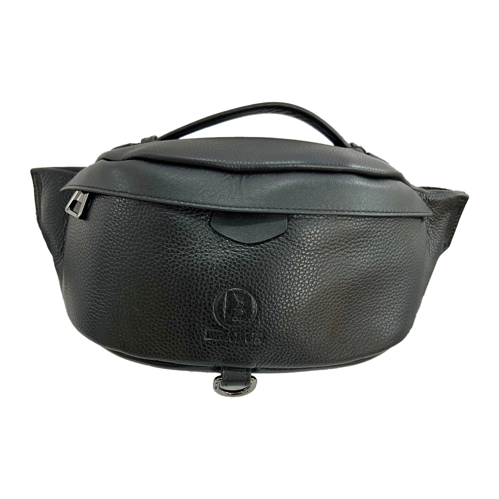 【Bruboses 巴伯思】BRB-C002 時尚 質感 個性 荔枝壓紋 腰包 真牛皮 可調節背帶 附防塵袋