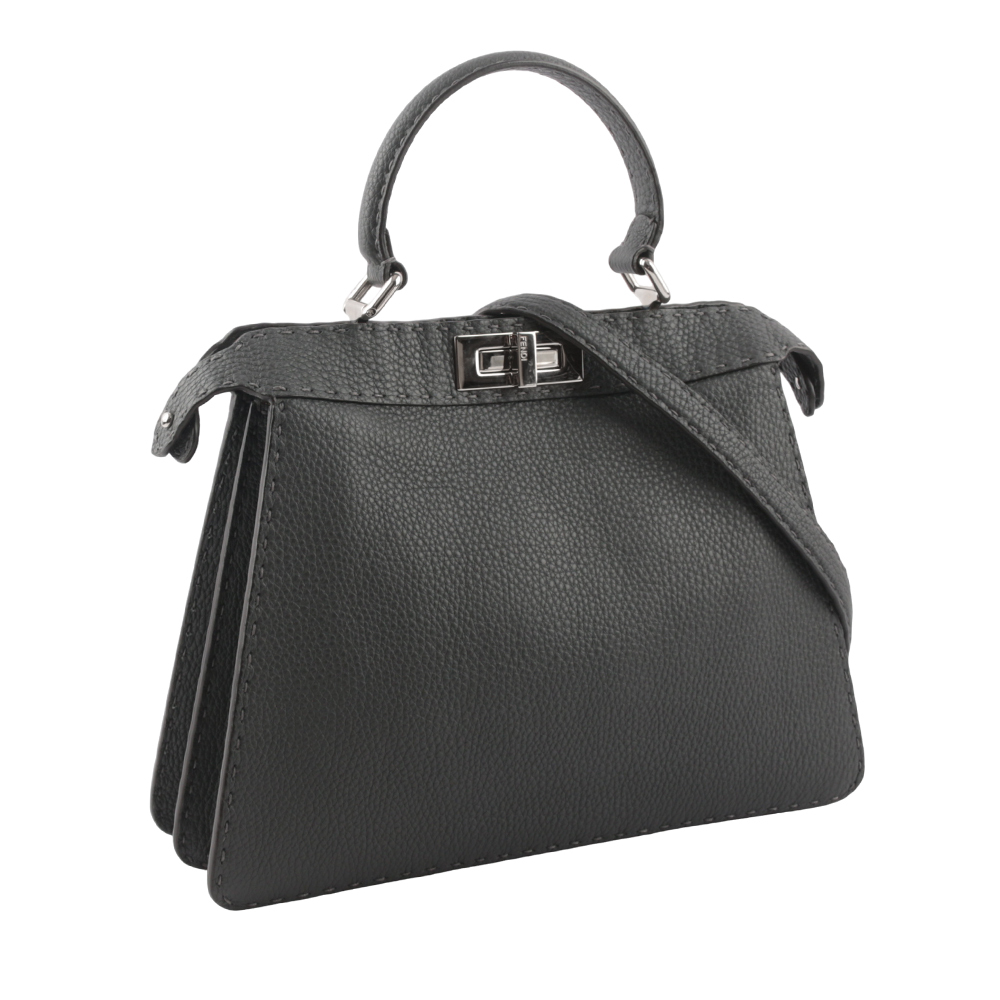 【FENDI】Peekaboo ISeeU 縫線牛皮系列中款手提/斜背二用包