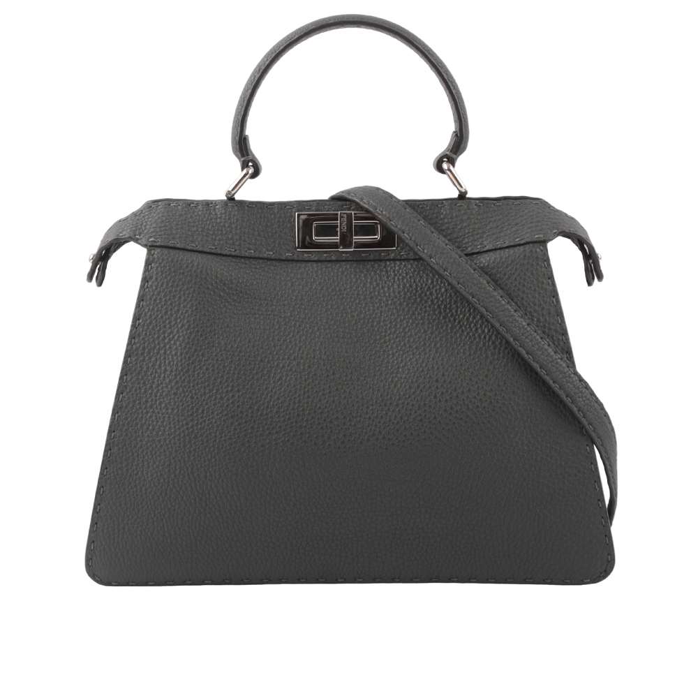 【FENDI】Peekaboo ISeeU 縫線牛皮系列中款手提/斜背二用包