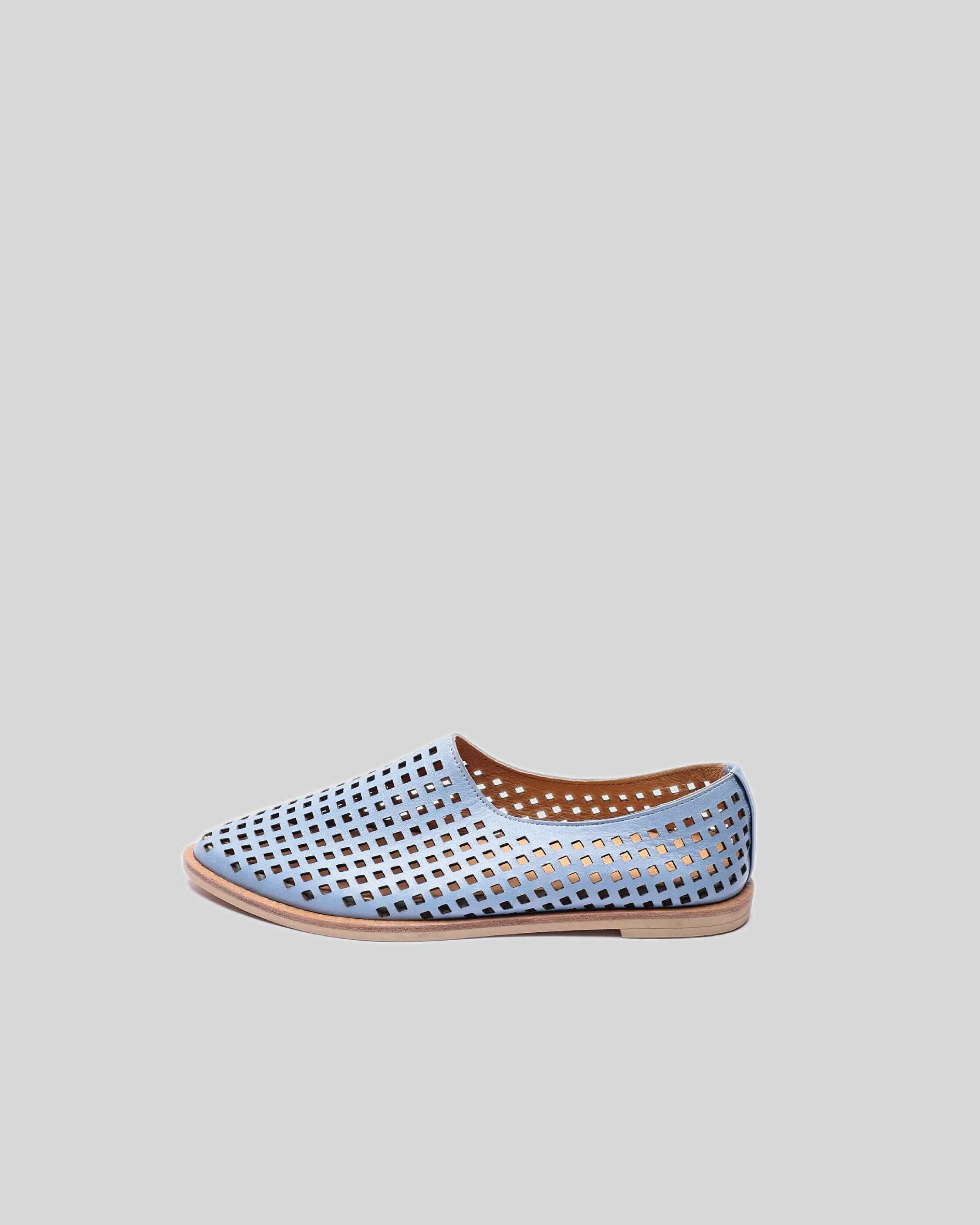 Pointy-toe slip-on 藍色