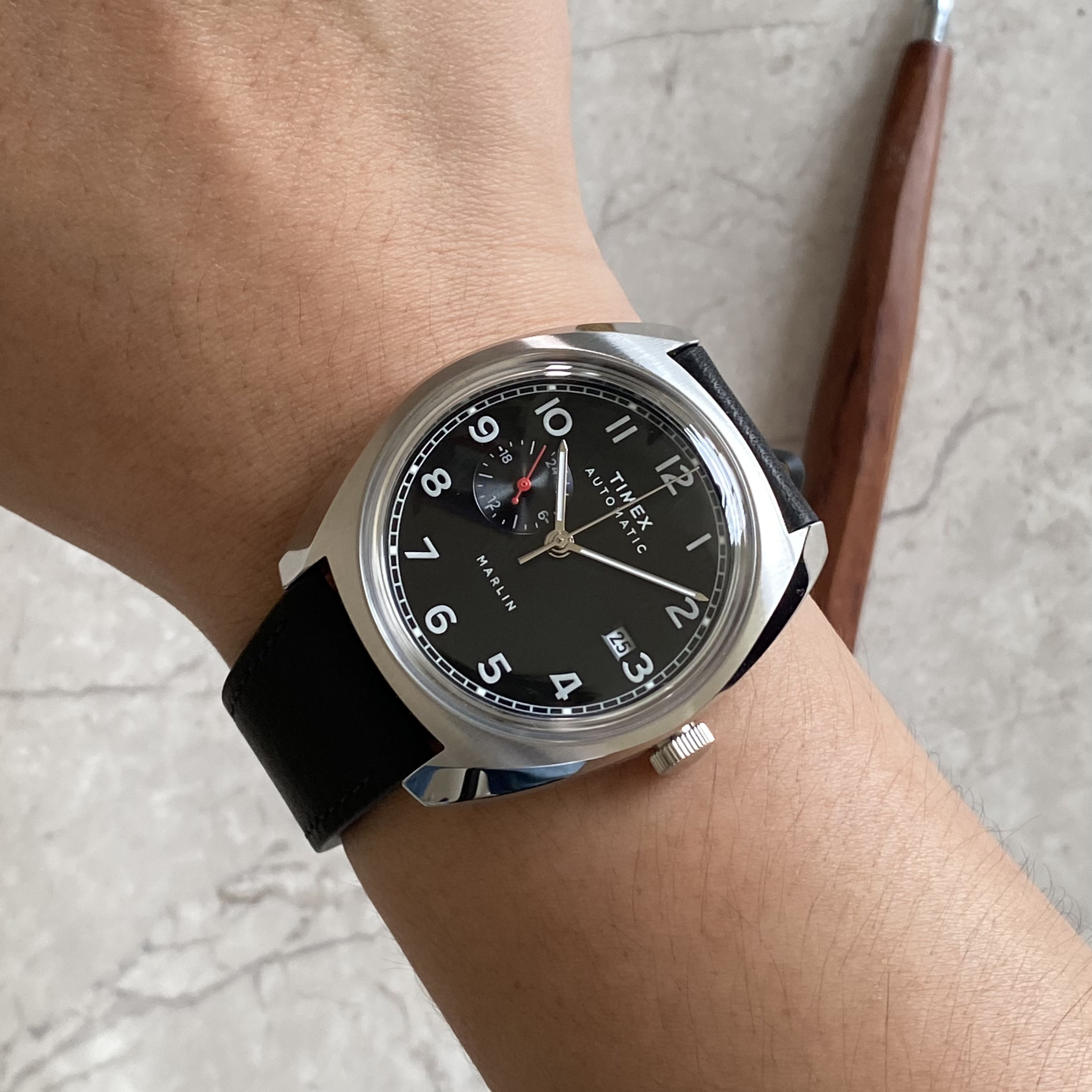 TIMEX Marlin® Sub-Dial Automatic 39mm 黑面 皮帶機械錶 TW2V62100