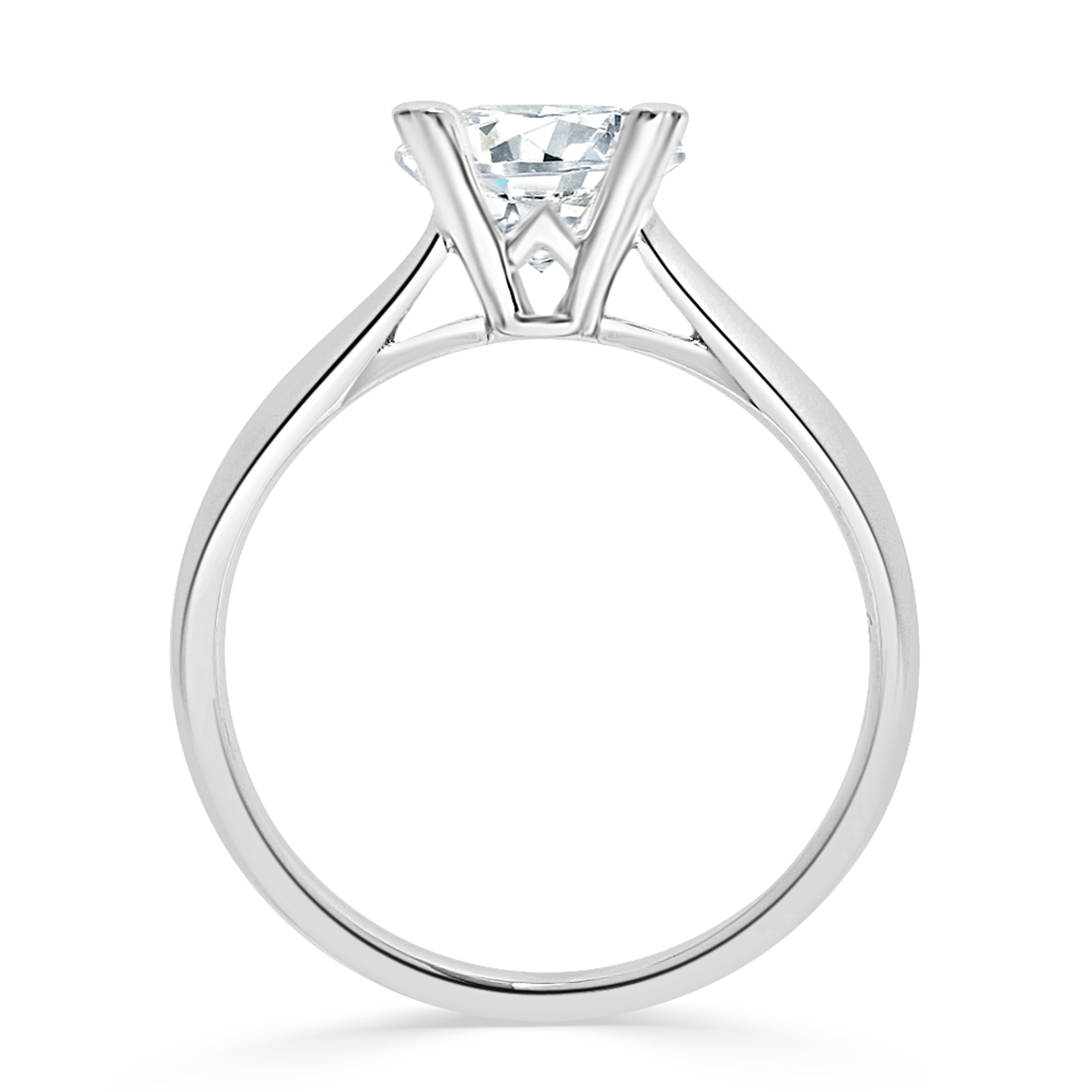 18K白金四爪日字心心爪戒指托 (RS02H4054)